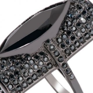 Jewelry Rings Fashion GLAMOUR Jewelry 16.28ct Black CZ and Pavé