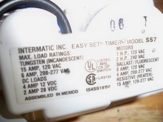 Intermatic Easy Set Timer SS7 for Parts and Repair