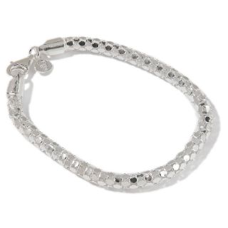 La dea Bendata Extra Wide Popcorn Link Sterling Silver 7 1/2 Bracelet