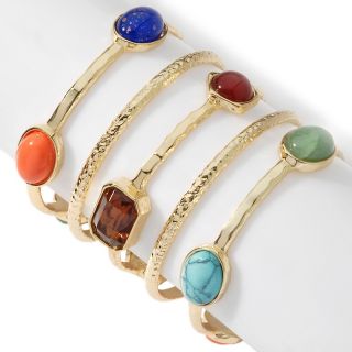  gilman multistone set of 5 8 1 2 bangle bracelets rating 22 $ 24 95