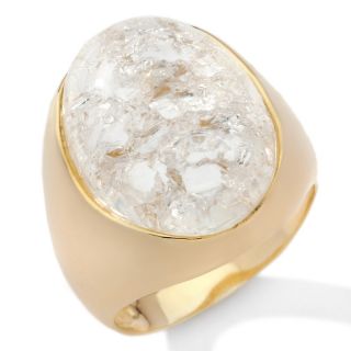  crackled quartz oval ring rating 34 $ 19 95 s h $ 4 95  price
