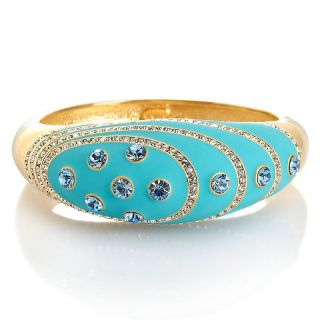 Susan Lucci Susan Lucci Crystal Turquoise Color Enamel Goldtone Hinged