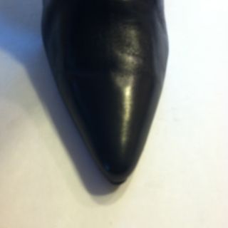 Van Eli Womens Black Leather High Heel Mid Calf Boots Size 7 1 2