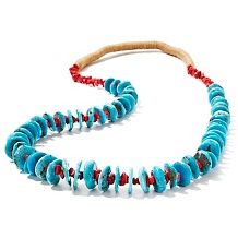 chaco canyon sw coral turquoise yarn wrapped necklace $ 97 93 $ 169 90