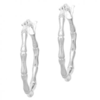 105 4026 sterling silver polished small bamboo hoop earrings rating 9