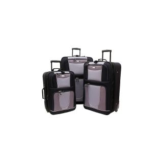 109 1555 geoffrey beene carnegie 3 piece luggage set black grey rating