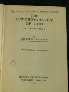 1930 The Autobiography of God Ernest Trattner Jewish Scholar Basinet
