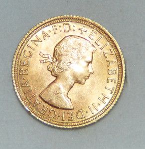 1964 Full Sovereign Elizabeth II British Gold Coin MS++