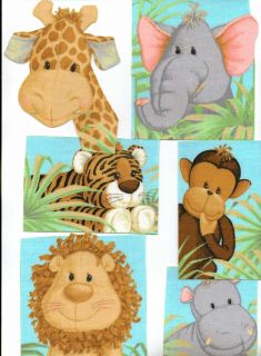  Jungle Babies Iron on Fabric Appliques