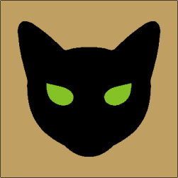 Primitive Topper Stencil Black Cat Face Halloween Fun Party Blocks