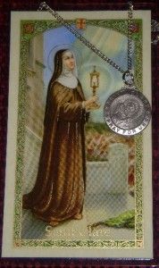 Pewter Metal FEMALE Saint Medal 18 Chain & Laminated Prayer Card Many