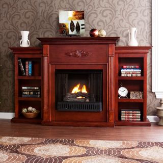 108 2819 tennyson mahogany gel fuel fireplace with bookcases rating 1