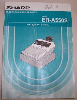 Sharp Electronic Cash Register Manual ER A550S