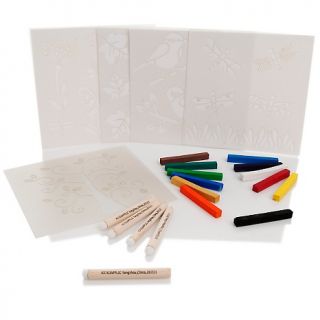 115 691 scrapbooking plaid folk art laser stencils and chalk kit note