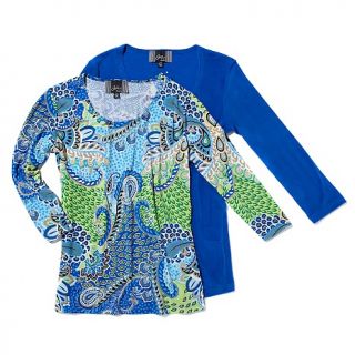 Fashion Tops Knit Tops & Tees Slinky® Brand 3/4 Sleeve Print and