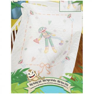 106 1423 baby monkey quilt stamped cross stitch kit by janlynn rating