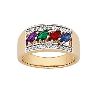 110 1373 18k gold plated sterling silver mother s marquise birthstone