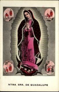 Saint   Ntra Sra De Guadalupe Mexican Tinted Real Photo Postcard