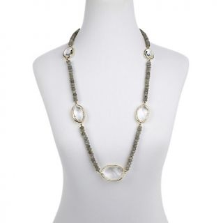 CL by Design The Swoon Labradorite Bead and White Quartz Necklace at