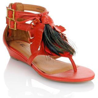 119 687 la victoire la victoire leather sandal with feather note