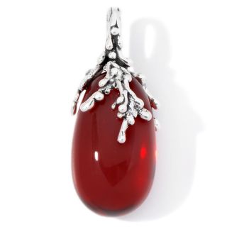 Age of Amber Age of Amber Large Amber Drop Sterling Silver Pendant