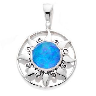 Sajen Silver by Marianna and Richard Jacobs Blue Simulated Opal and