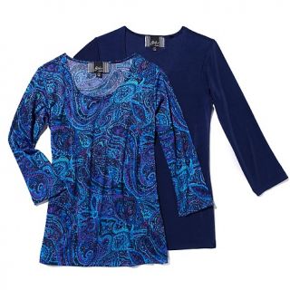 Fashion Tops Knit Tops & Tees Slinky® Brand 3/4 Sleeve Print and