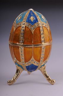 Faberge Easter Egg music box by Keren Kopal Swarovski Crystal Jewelry