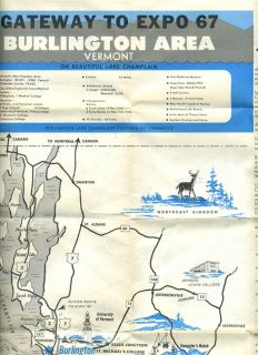 Welcome to Greater Burlington Vermont Map & Guide 1967 EXPO 67