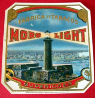 Vintage Moro Light Fabrica de Tabacos Cigar Box Label Original