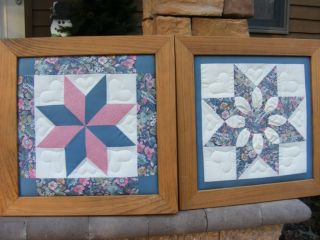 Beautiful Framed Handmade Quilt Squares from Lancaster PA