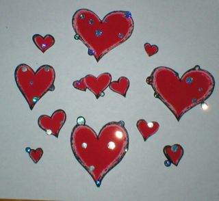 11 Iron on Valentines Hearts Fabric Appliques Iron Ons