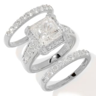  mirabella cut square and pave 3 piece ring set rating 357 $ 129