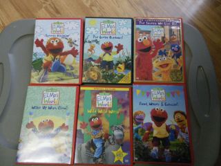 Sesame Street Elmos World Lot of 6 DVDs Includes Bonus CD Sampler