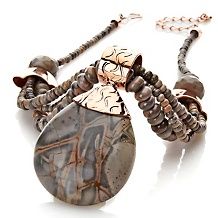 Jay King Petrified Swamp Bog Wood Pendant and Necklace at