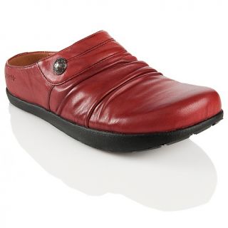 133 628 kalsoe earth shoe darling pleated leather clog with button