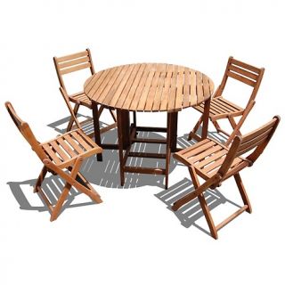 144 918 sabine 5 piece round outdoor folding table and chair set