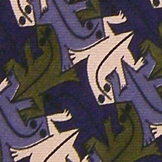 Boxelder Lizards MC Escher Lizard Purple Silk Neck Tie