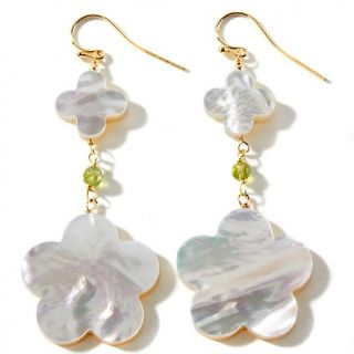 138 061 mother of pearl and peridot vermeil drop earrings note