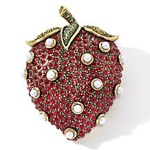 heidi daus crystal accented strawberry design pin $ 139 95