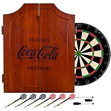 coca cola dart cabinet with bristol dartboard $ 149 95