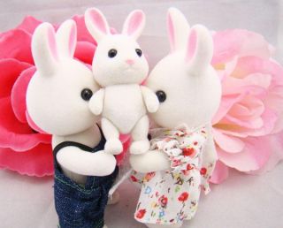  Rabbit Family 3 Dolls for Sylvanian Families Calico Critters Doll