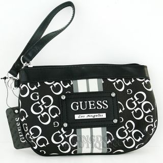 New Guess Purse Womens Handbag Eunice Wristlet Clutch SM Bag Black
