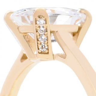 Jean Dousset Absolute Pear and Pavé Solitaire Ring