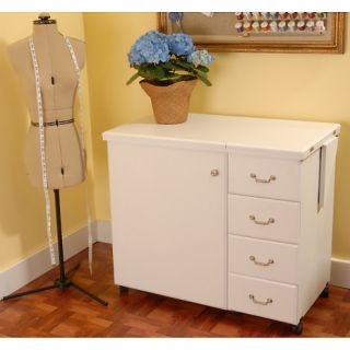Arrow 301 Airlift Sewing Cabinet with Drawers   White