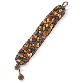 Age of Amber Multicolor Amber Woven 8 Toggle Bracelet