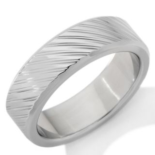 152 553 stainless steel diagonally textured 6mm wedding band note