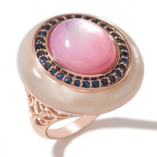 156 940 carlo viani mother of pearl and dark blue sapphire rose