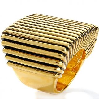 164 830 twiggy london antiqued goldtone ribbed ring note customer pick