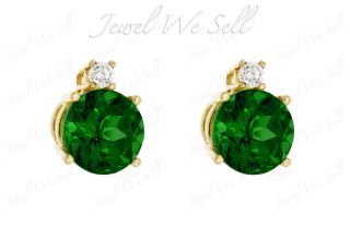 20 Ct Genuine Emerald Diamond 14k White Gold Stud Earrings Prong May